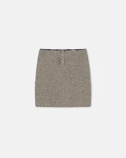 Online - Sammy Loopback Cotton Mini Skirt - Black/Cream Mini Skirts