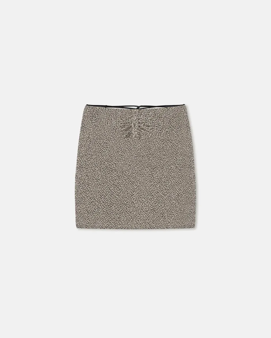 Online - Sammy Loopback Cotton Mini Skirt - Black/Cream Mini Skirts