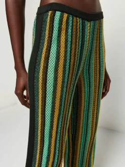 Sale - Cher Crochet Stripe Pant - Jungle Stripe Pants