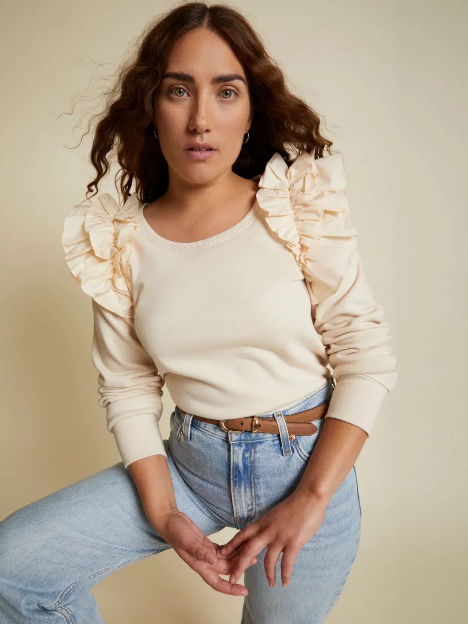 Clearance - Esther Sweatshirt - White Chocolate Sweaters & Knits