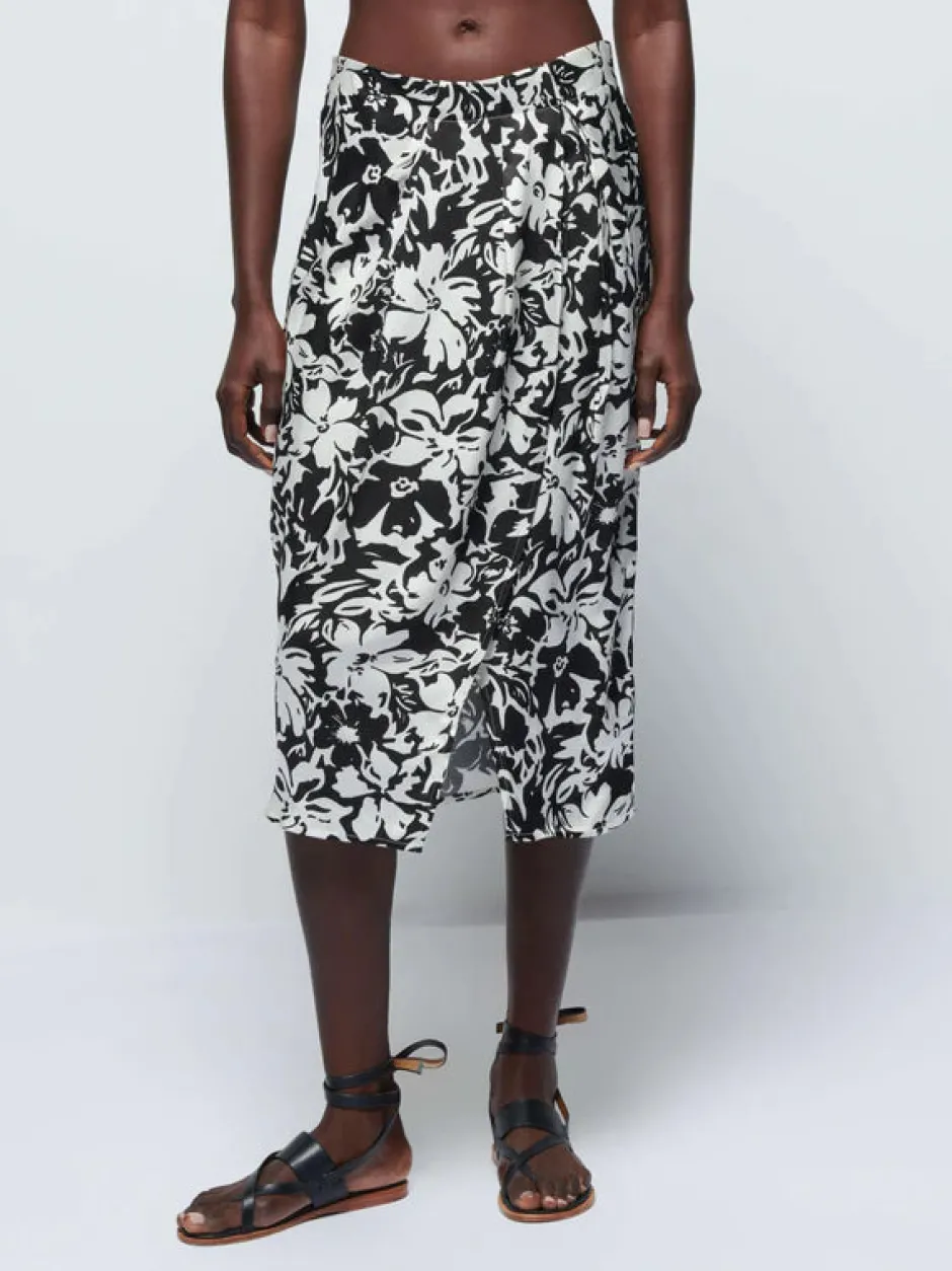 Online - Suri Sarong - Black Botanical Floral Coverups | Long Skirts
