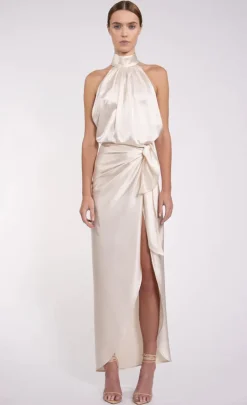Sale - Aulie Dress - Champagne Dresses | Midi