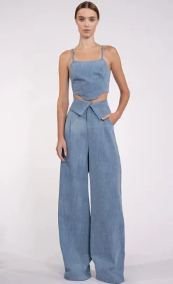 Clearance - Bea Crop - Denim Crop Tops