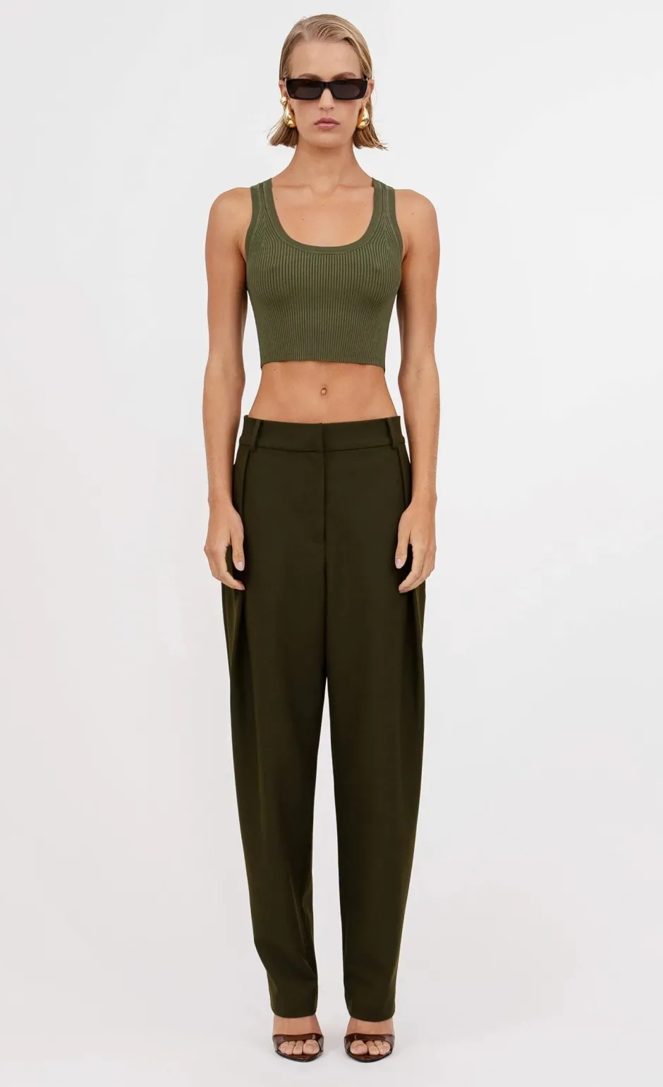 Outlet - Eve Crop - Moss Crop Tops