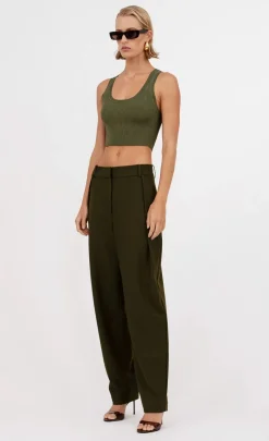 Outlet - Eve Crop - Moss Crop Tops