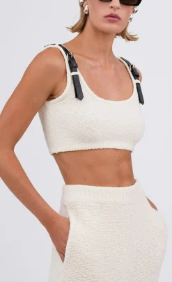 Outlet - Otto Crop Top - Ivory Crop Tops