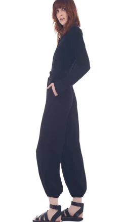 Outlet - NK Shirt Jog Jumpsuit - Black Pants Jumpsuits