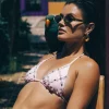 Clearance - Rose Luxe Self-Tie Bikini Top - Pink Bikini