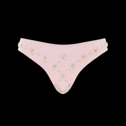 Online - Rose Luxe Self-Tie Bikini Bottom - Pink Bikini