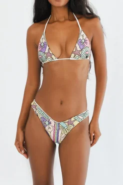 Outlet - Talia Hand Embroidered Bikini Top - Multi Bikini