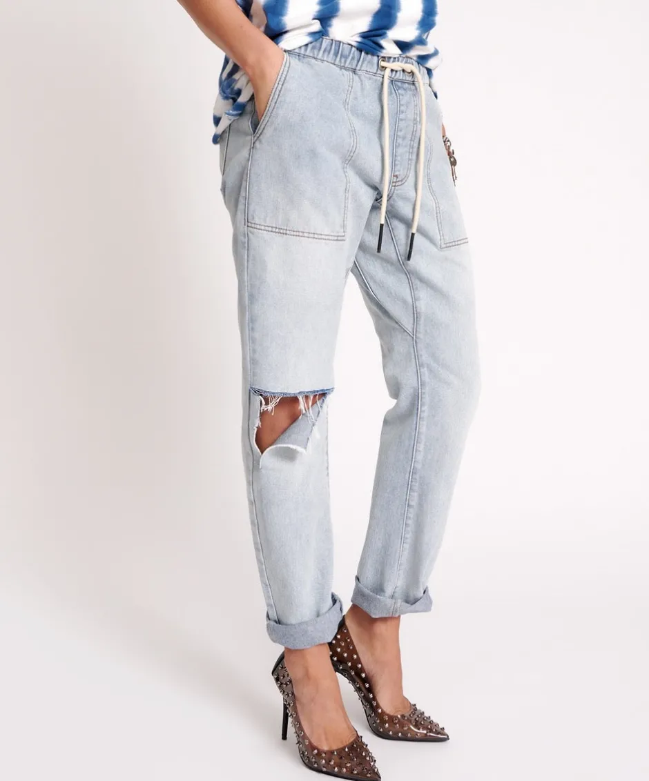 Sale - Dream Shabbies Drawstring Boyfriend Jeans - Dream Pants | Denim