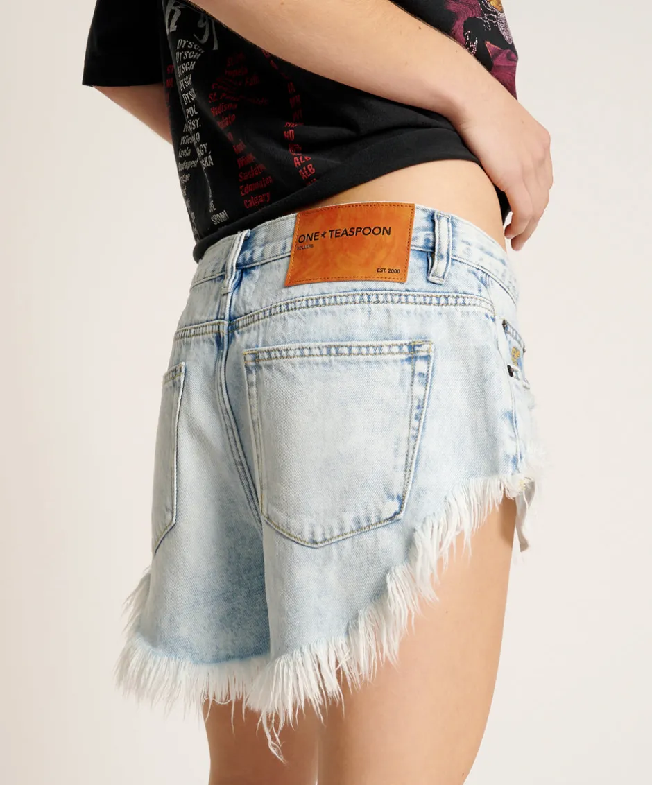 Sale - Rollers Low Waist Denim Shorts - Depeche Blue Shorts | Shorts