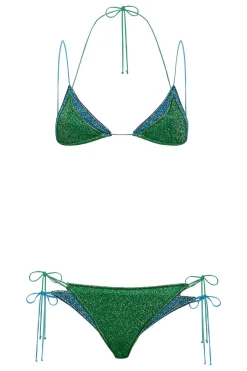 New - Lumiere Bicolor Double Kini - Emerald Green/Ocean Blue Bikini
