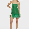 Sale - Lumière Plumage Mini Dress - Emerald Green Mini Dresses | Dresses