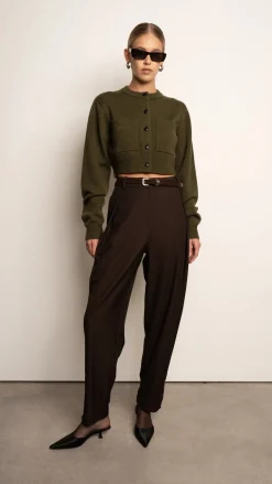 Discount - Antonella Crop Cardigan - Forest Sweaters & Knits