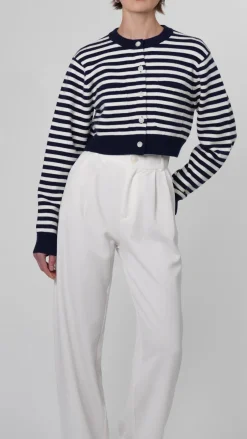 Sale - Antonella Crop Cardigan - Stripes Sweaters & Knits