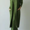 Online - Antonella Long Cashmere Cardigan - Moss Sweaters & Knits
