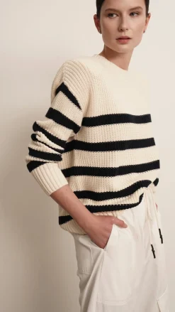 Clearance - Mia Sweater - Navy Stripe Sweaters & Knits