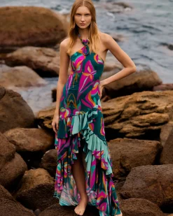 Discount - Aljezur Collar Dress - Green Long Dresses | Dresses