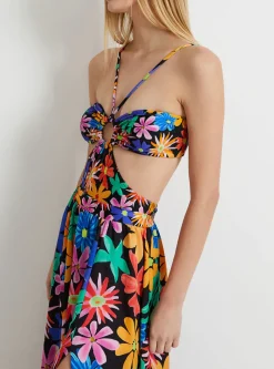 Online - Aster Halterneck Beach Dress - Black Neon Dresses | Long Dresses