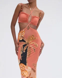 Clearance - Bananier Midi Dress - Peach Long Dresses | Midi
