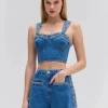 New - Braided Cropped Top - Denim Denim | All Denim