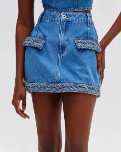 Sale - Braided Mini Skirt - Denim Skirts | Mini Skirts