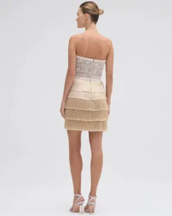 Fashion - Crochet Mini Dress - Natural Mini Dresses | Dresses