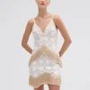 Discount - Crochet Plunge Mini Dress - Off White Mini Dresses | Dresses