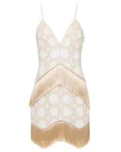 Discount - Crochet Plunge Mini Dress - Off White Mini Dresses | Dresses