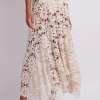 Outlet - Crotchet Beach Skirt - Wheat Long Skirts