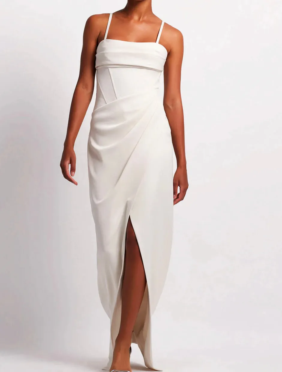 Best - Draped Maxi Dress - Ivory Dresses | Long Dresses