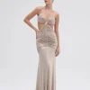 New - Dune Jersey Cut Out Dress - Beige Long Dresses | Dresses