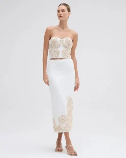 Online - Dune Knit Skirt - Off White Long Skirts