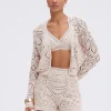 Hot - Flower Crochet Short - Beige Shorts