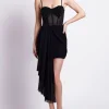 Outlet - Hand Beaded Tulle Bustier Mini Dress - Black Dresses | Mini Dresses