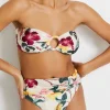 Hot - Hibiscus Cheeky Bikini Bottom - Vanilla Bikini