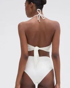 Clearance - Jersey Sands Stone Bikini Top - Off White Bikini