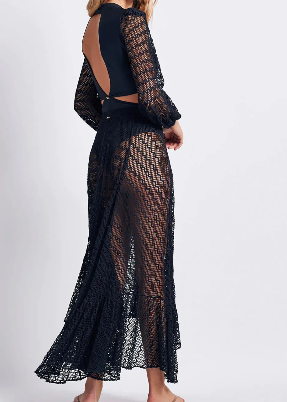 Best - Lace Beach Skirt - Black Coverups | Long Skirts