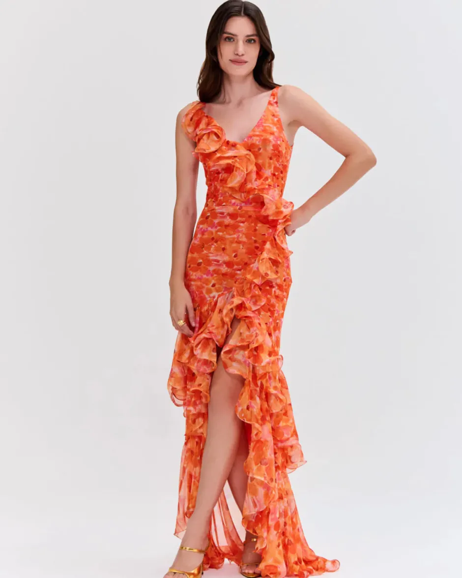 Outlet - Myosotis Flutter Gown - Yellow Long Dresses | Dresses