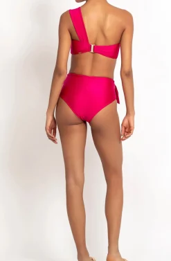 Clearance - One Shoulder Bikini Top - Pink Bikini
