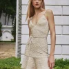Clearance - Papillon Jacquard Mini Dress - Beige Dresses | Mini Dresses