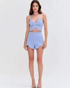 Hot - Papillon Jacquard Butterfly Short - Blue Shorts