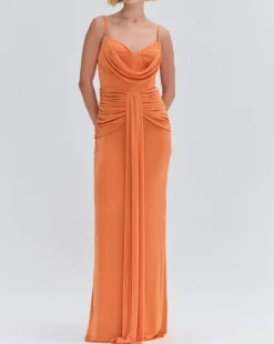 Best - Radiant Jersey Gown - Orange Long Dresses | Dresses