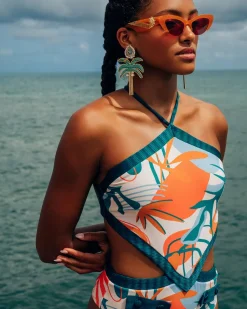 Outlet - Rio Cut Out Swimsuit - Bright Orange One Piece
