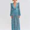 Hot - Seashell Lycra Beach Dress - Blue Long Dresses | Dresses