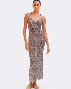 Best - Speckled Poa Maxi Dress - Off White Multi Midi | Midi Dresses