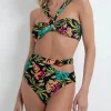 Clearance - Tropicalia Off The Shoulder Bikini Top - Black Bikini