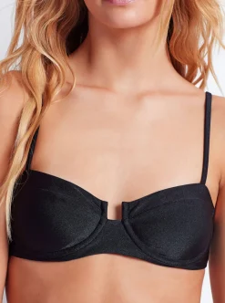 Clearance - Underwire Bra Top - Black Bikini