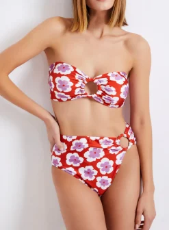 Best - Windflower Mid Rise Bikini Bottom - Cherry Bikini